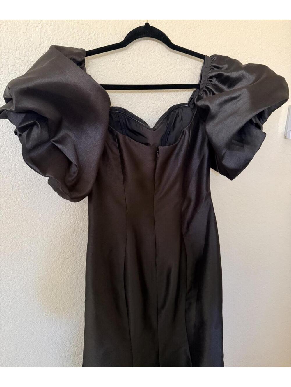 New Mac Duggal Sweetheart Off The Shoulder Puff Sleeve Gown In Black Sz 8 $498 - Picture 7 of 9